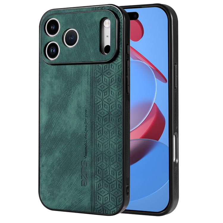 For iPhone 17 Pro AZNS 3D Embossed Skin Feel Phone Case(Dark Green)