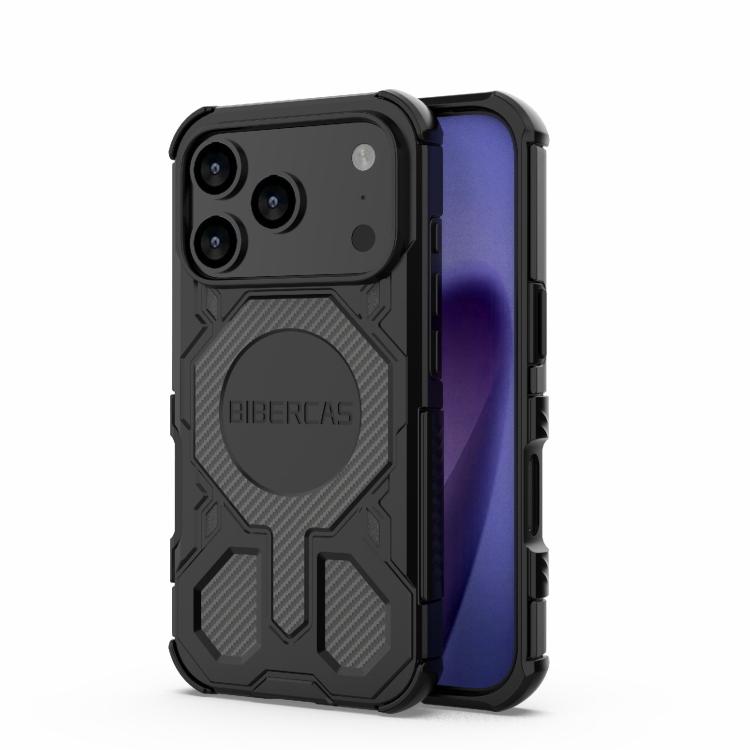 For iPhone 17 Pro BIBERCAS Real Color Series MagSafe Shockproof Phone Case(Black)