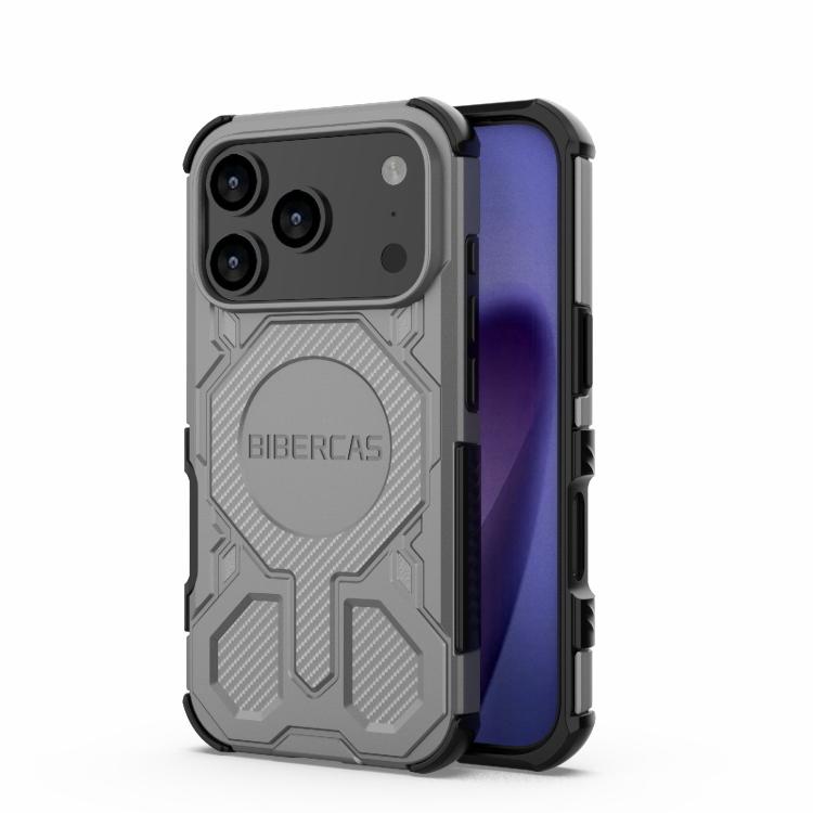 For iPhone 17 Pro BIBERCAS Real Color Series MagSafe Shockproof Phone Case(Gray)