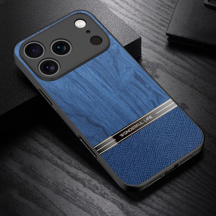 For iPhone 17 Pro Bionic Tree Texture Full Coverage Phone Case(Blue)