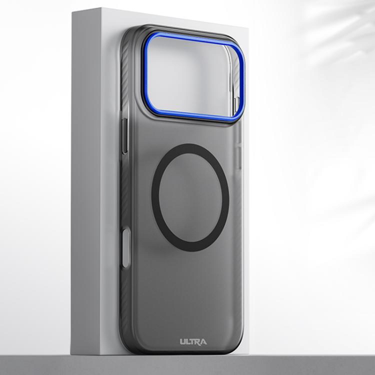 For iPhone 17 Pro Blues Series Skin Feel Magnetic PC Phone Case(Transparent Black)