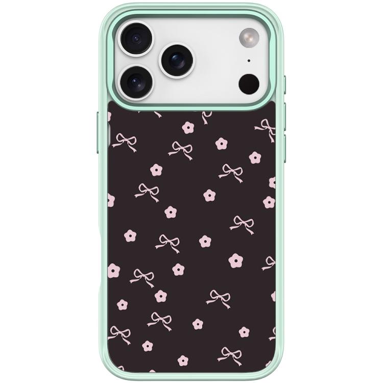 For iPhone 17 Pro Bow Flower Pattern Magnetic Phone Case(Light Green)