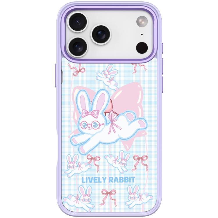 For iPhone 17 Pro Bow Rabbit Pattern Magnetic Phone Case(Light Purple)