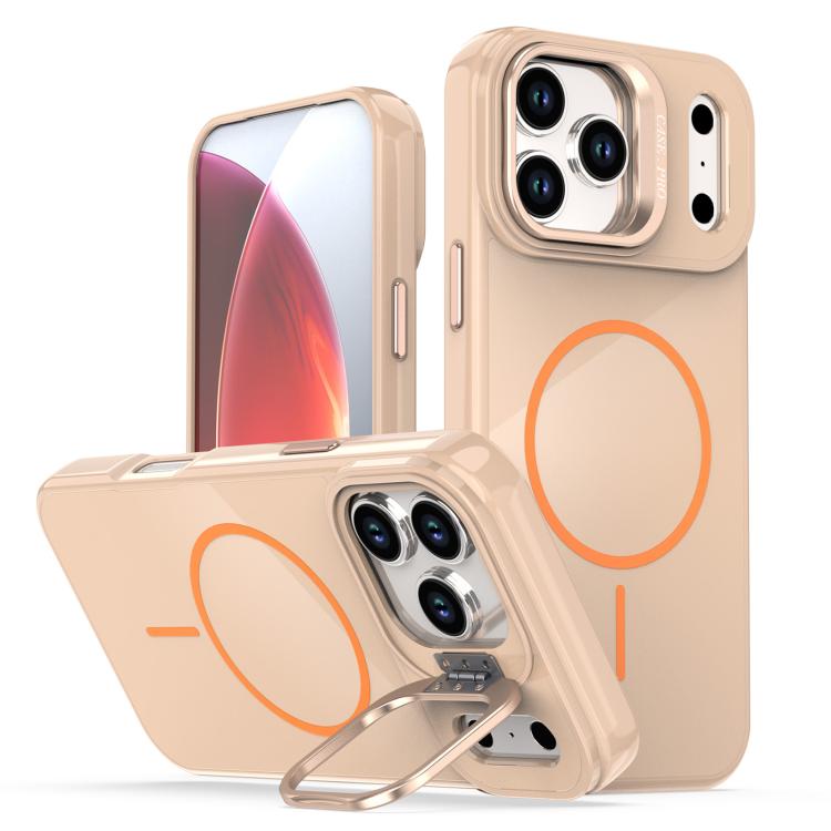 For iPhone 17 Pro Bright Color Imitation Camera Bracket Magsafe Phone Case(Desert Titanium)