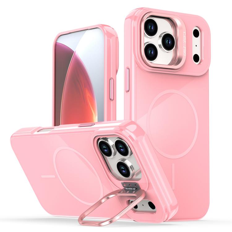 For iPhone 17 Pro Bright Color Imitation Camera Bracket Magsafe Phone Case(Pink)