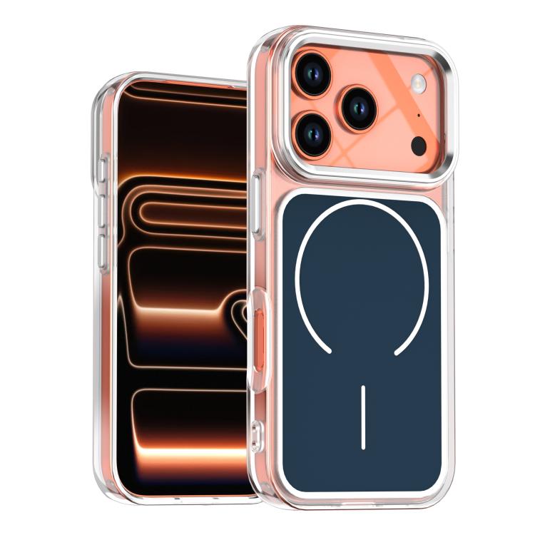 For iPhone 17 Pro Bright Shadow Two-color MagSafe Magnetic Phone Case(Blue)