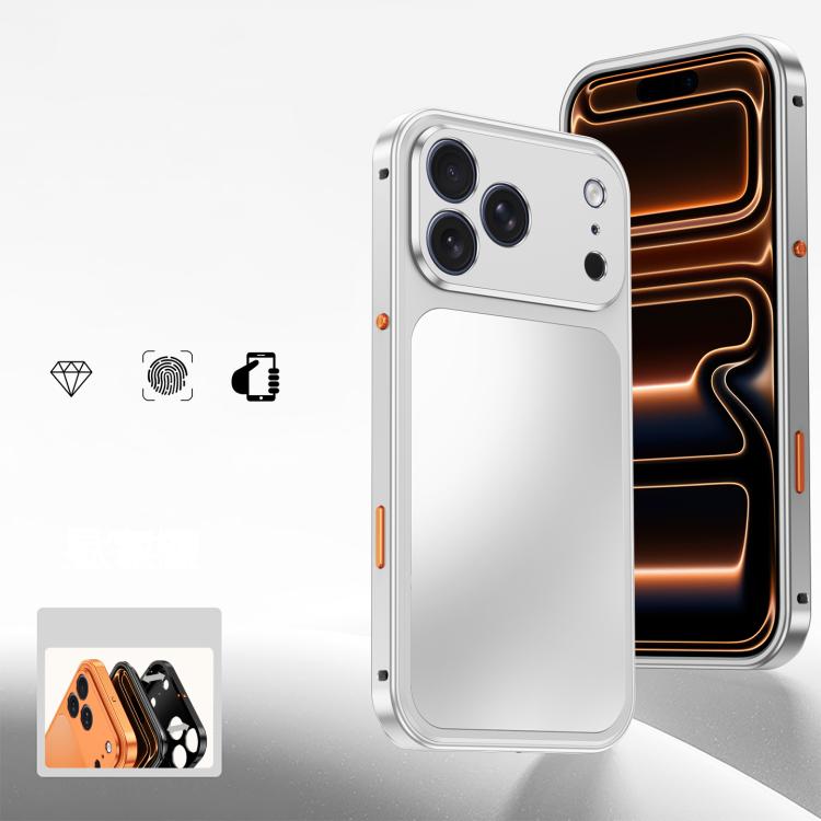 For iPhone 17 Pro Buckle Magnetic Metal Phone Case(Silver)
