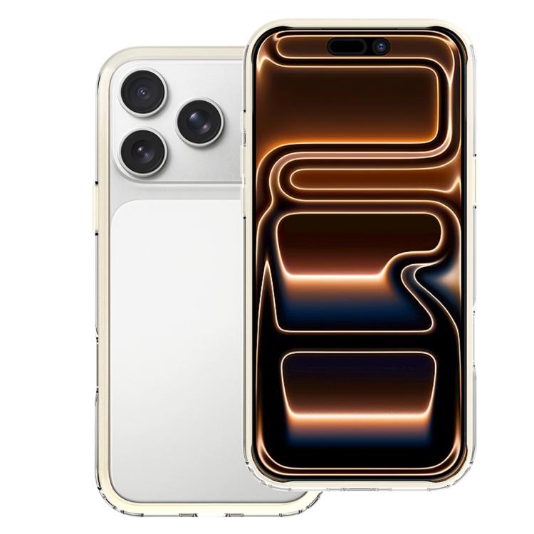 For iPhone 17 Pro Buffered TPU Hybrid PC Phone Frame with AI Camera Button(Beige)