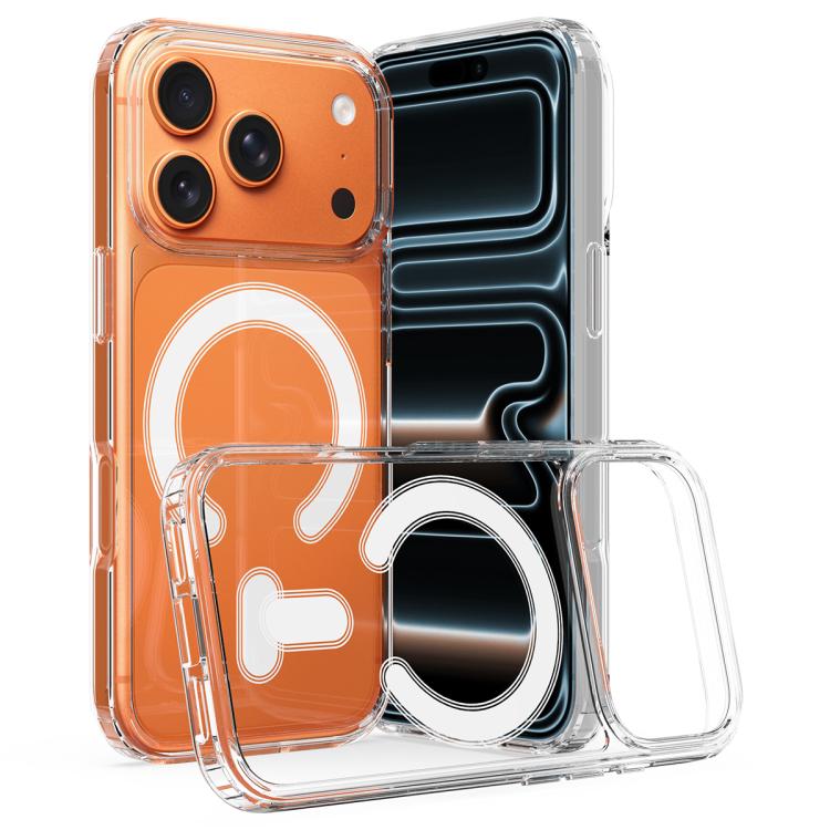 For iPhone 17 Pro C-type MagSafe Clear Acrylic PC Hybrid TPU Phone Case(Transparent)