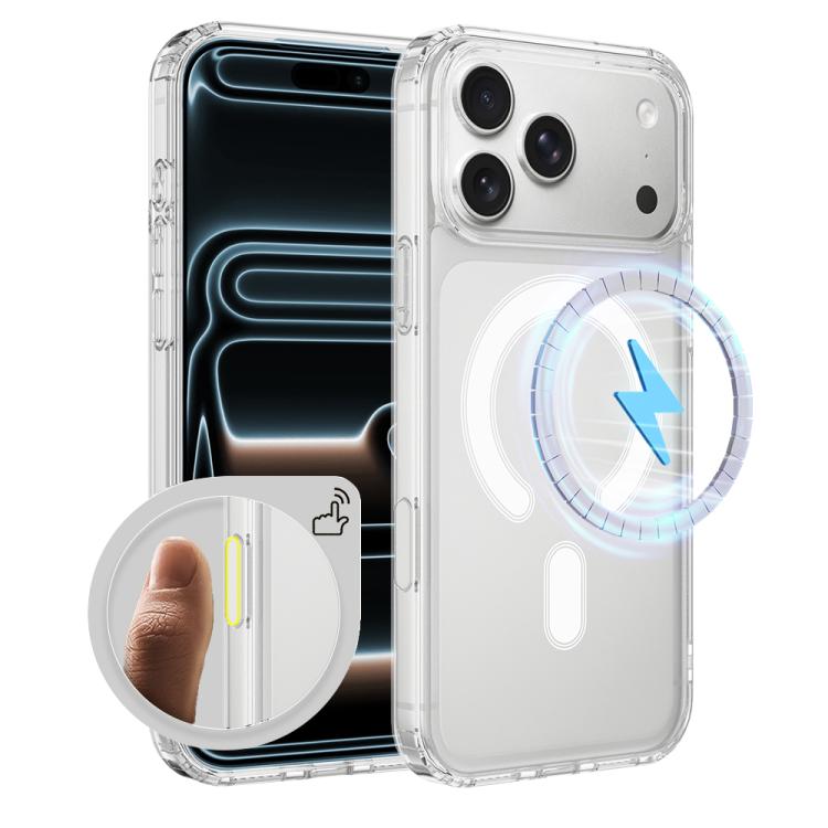 For iPhone 17 Pro Camera Control Button Integrated MagSafe Clear Phone Case(Transparent)