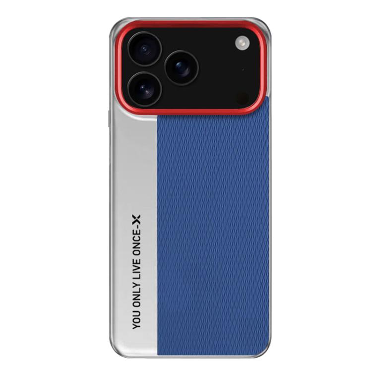 For iPhone 17 Pro Camera Design Diamond Texture Leather PC Phone Case(Blue)