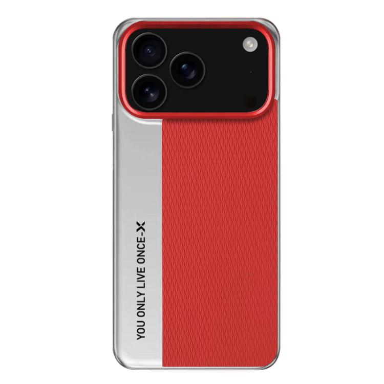 For iPhone 17 Pro Camera Design Diamond Texture Leather PC Phone Case(Red)