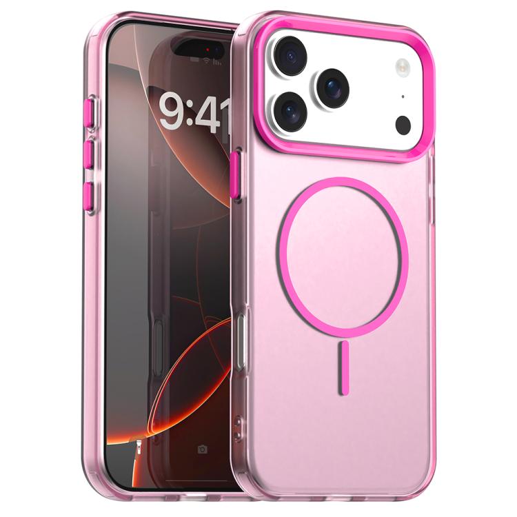 For iPhone 17 Pro Candy Fine Circle Magsafe PC Hybrid TPU Phone Case(Red)