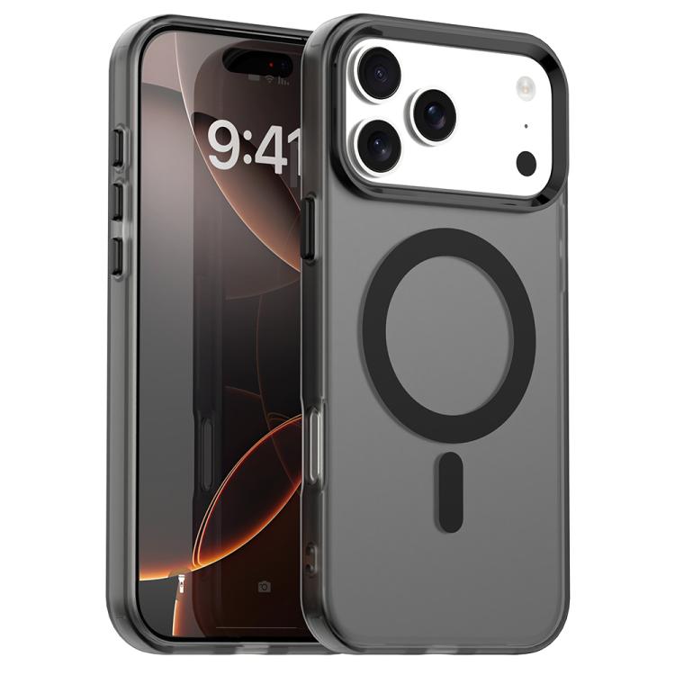For iPhone 17 Pro Candy Magsafe PC Hybrid TPU Phone Case(Black)