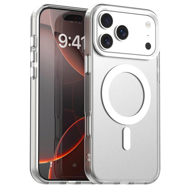 For iPhone 17 Pro Candy Magsafe PC Hybrid TPU Phone Case(White)