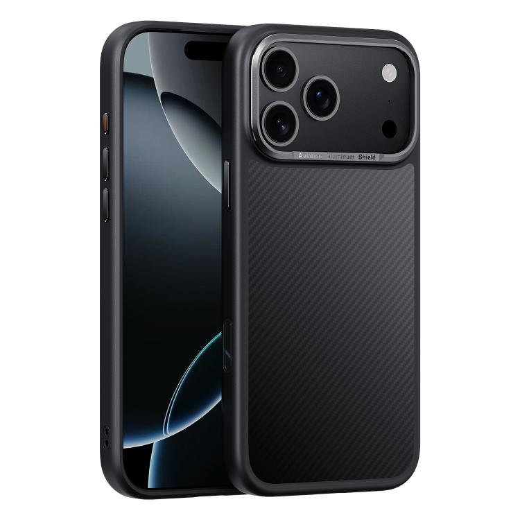 For iPhone 17 Pro Carbon Fiber Kevlar MagSafe Magnetic Phone Case(Black)