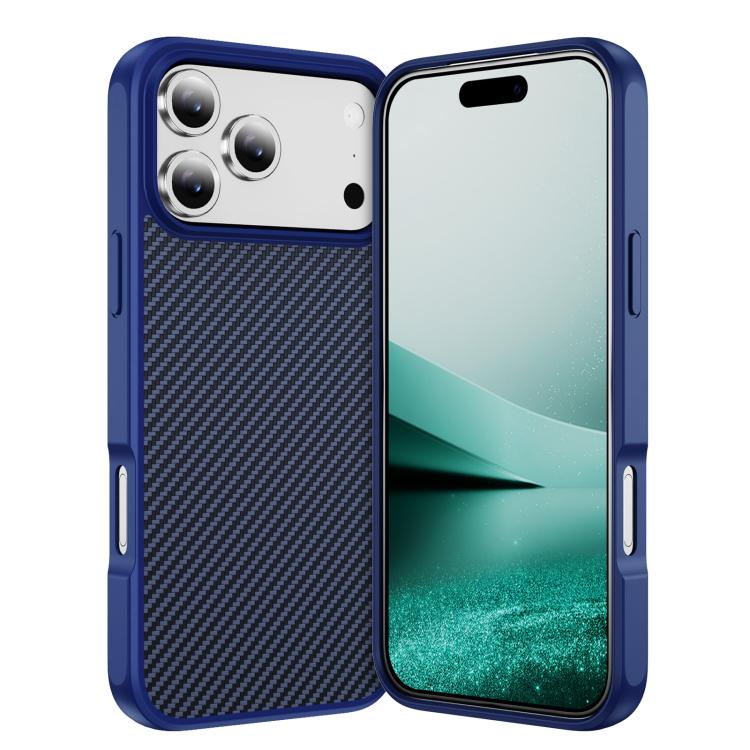 For iPhone 17 Pro Carbon Fiber Texture Skin-feel MagSafe Phone Case(Blue)