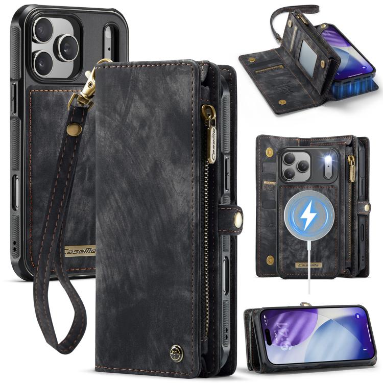 For iPhone 17 Pro CaseMe 008 Detachable Multifunctional Leather Phone Case(Black)