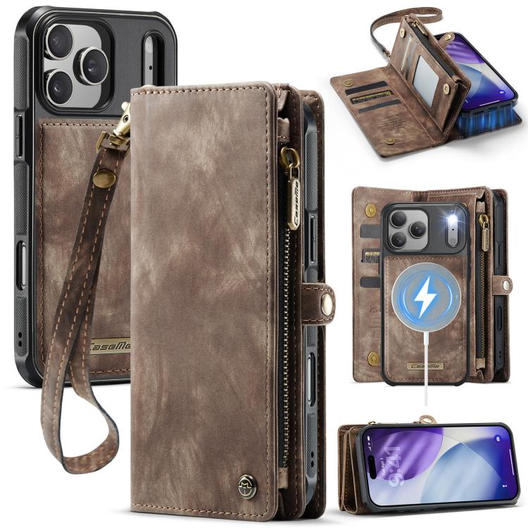 For iPhone 17 Pro CaseMe 008 Detachable Multifunctional Leather Phone Case(Brown)