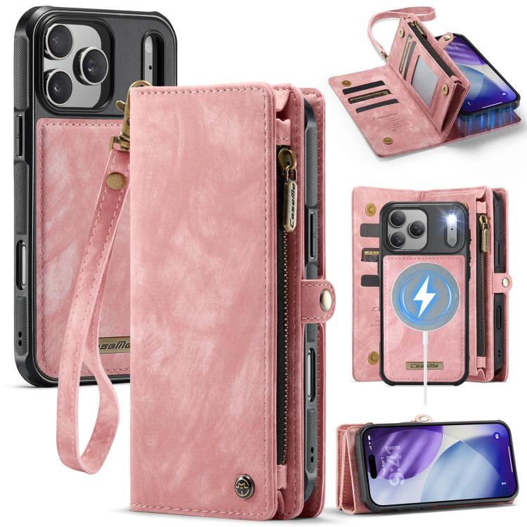 For iPhone 17 Pro CaseMe 008 Detachable Multifunctional Leather Phone Case(Pink)
