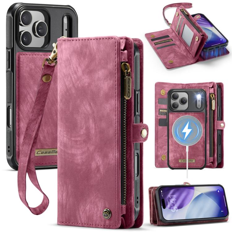 For iPhone 17 Pro CaseMe 008 Detachable Multifunctional Leather Phone Case(Red)