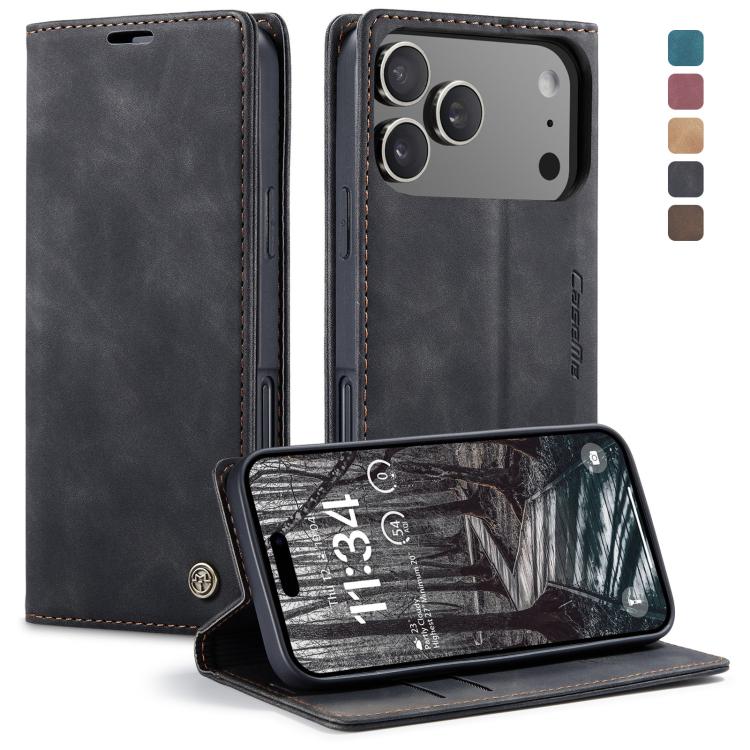 For iPhone 17 Pro CaseMe 013 Multifunctional Horizontal Flip Leather Phone Case(Black)