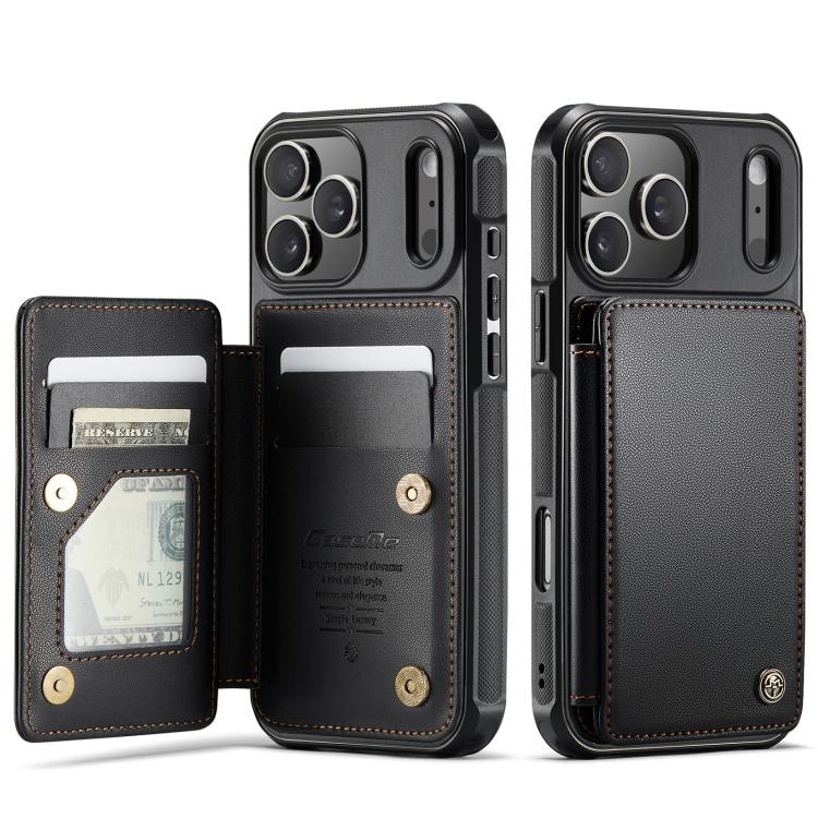 For iPhone 17 Pro CaseMe C22 Card Slots Holder RFID Anti-theft Phone Case(Black)