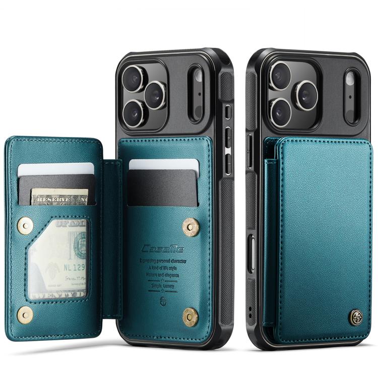 For iPhone 17 Pro CaseMe C22 Card Slots Holder RFID Anti-theft Phone Case(Green)