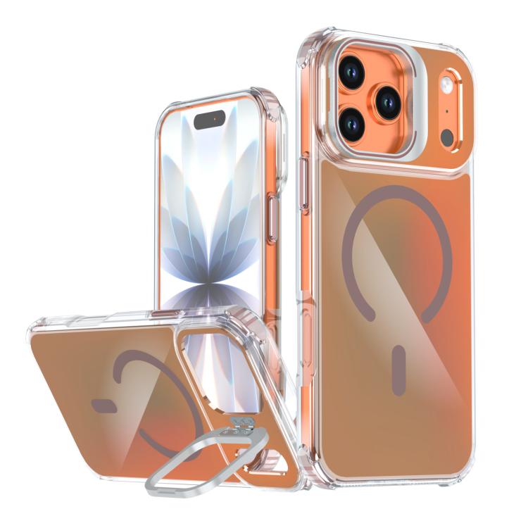 For iPhone 17 Pro Chameleon Lens Kickstand Magnetic Phone Case(Gold)