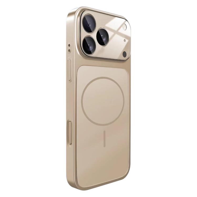 For iPhone 17 Pro Change to 17 Big Lens Window Frosted MagSafe Phone Case(Gold)