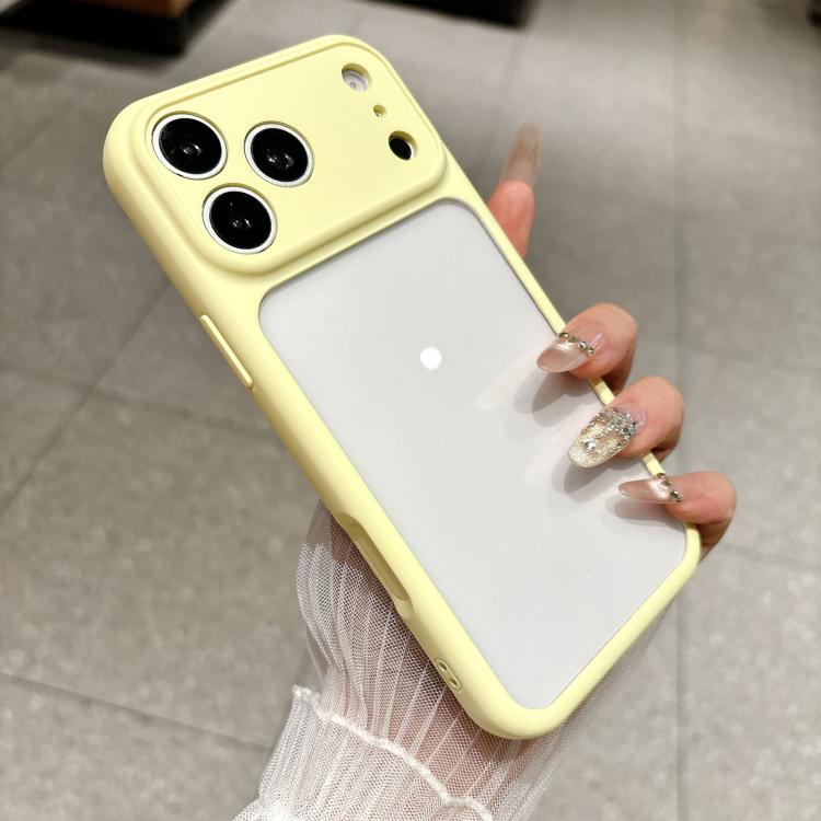For iPhone 17 Pro Change to 17 Pro Soft Gauze Transparent Acrylic Phone Case(Creamy Yellow)