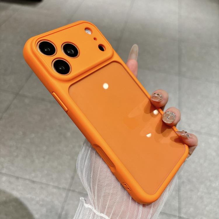 For iPhone 17 Pro Change to 17 Pro Soft Gauze Transparent Acrylic Phone Case(Orange)