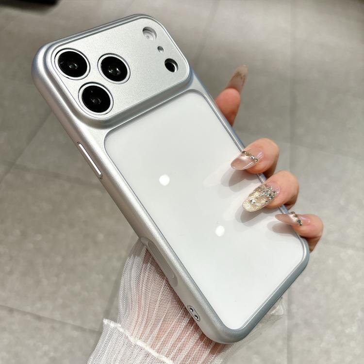For iPhone 17 Pro Change to 17 Pro Soft Gauze Transparent Acrylic Phone Case(Silver)