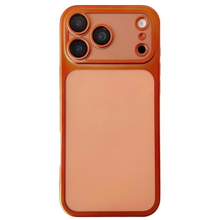 For iPhone 17 Pro Change to 17 Series Electroplated Frosted TPU Phone Case(Orange)