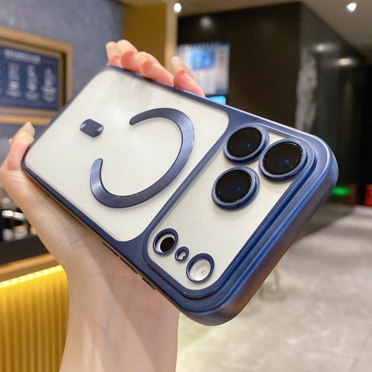 For iPhone 17 Pro Change to 17 Series Magnetic MagSafe Frosted TPU Phone Case(Blue)