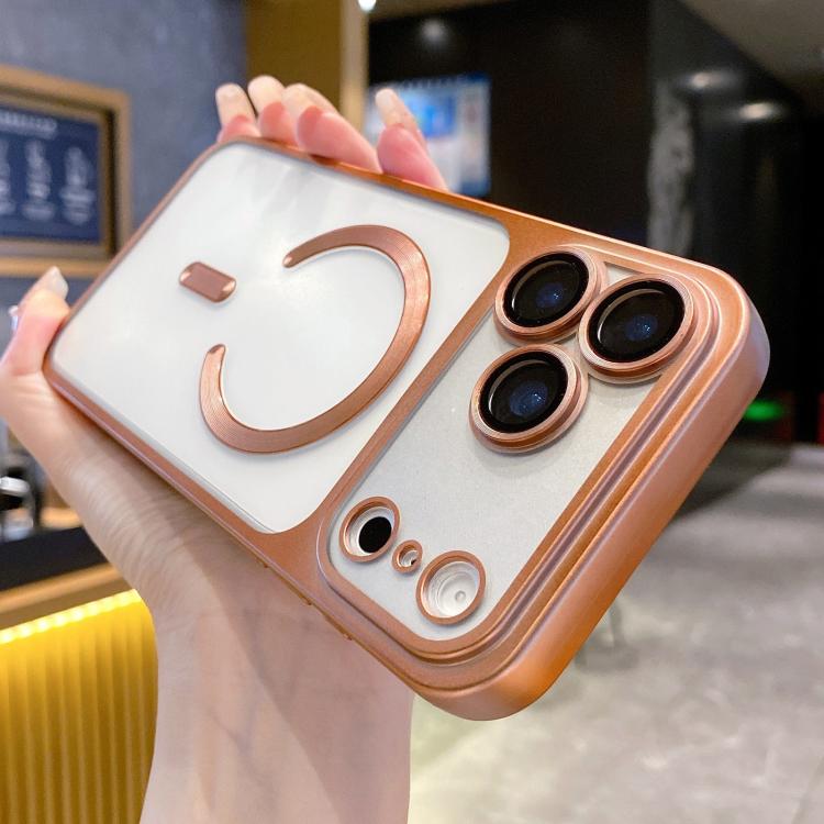 For iPhone 17 Pro Change to 17 Series Magnetic MagSafe Frosted TPU Phone Case(Gold)