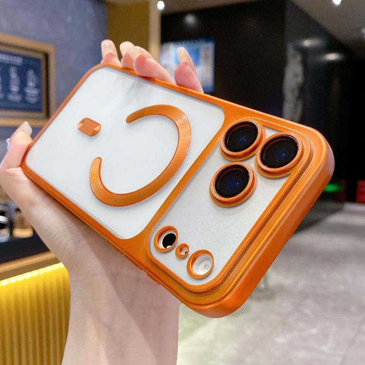 For iPhone 17 Pro Change to 17 Series Magnetic MagSafe Frosted TPU Phone Case(Orange)