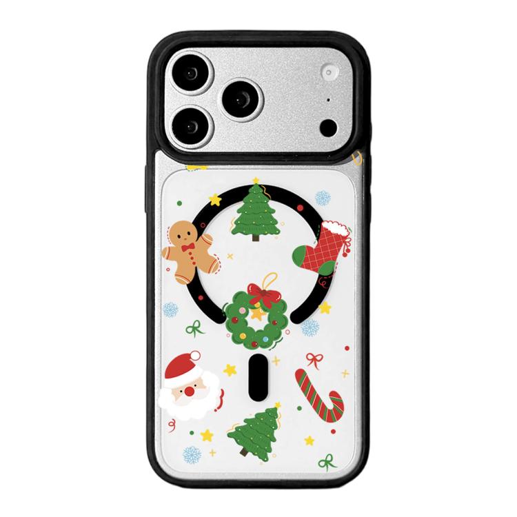For iPhone 17 Pro Christmas Series Strong Magnetic Painted Black Edge Phone Case(Christmas Party)