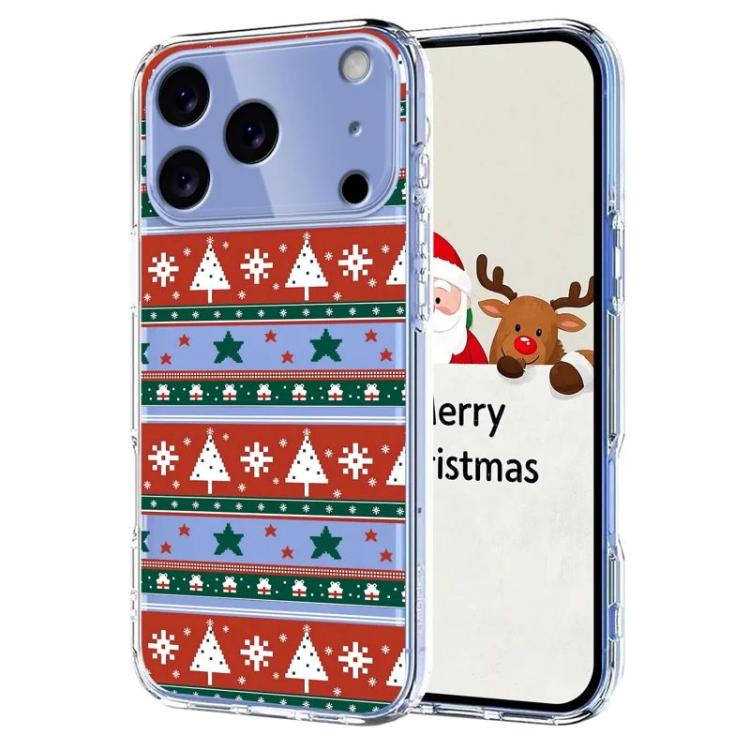 For iPhone 17 Pro Christmas-themed Printed TPU Phone Case(Christmas Ribbons)