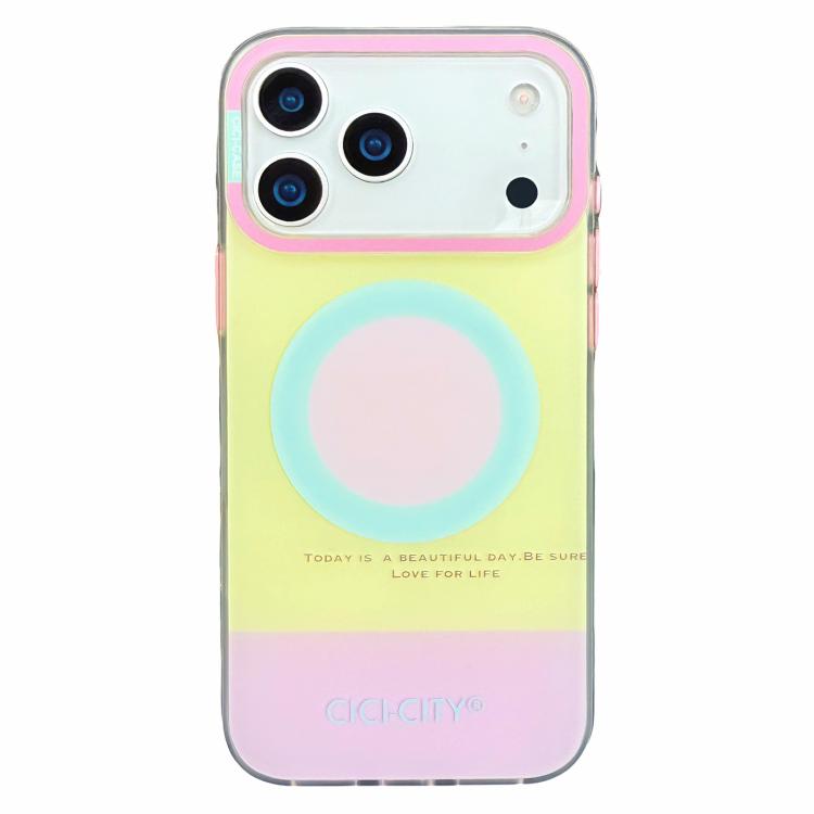 For iPhone 17 Pro CICI-CITY CH-57 Contrast Color Magnetic Skin-Feel Phone Case(Yellow)