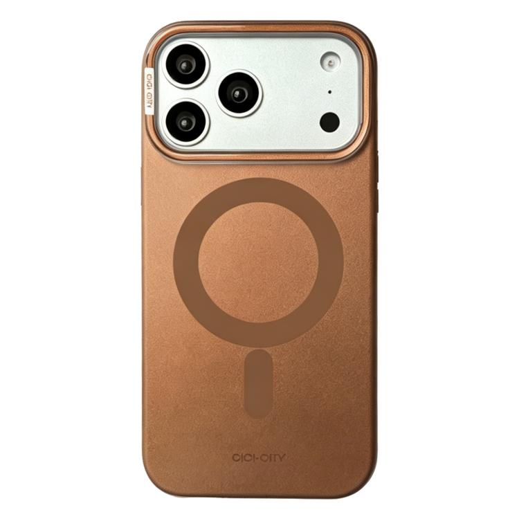 For iPhone 17 Pro CICI-CITY CH-65 Moonlight Sheen Metallic Texture Magnetic Phone Case(Coffee)