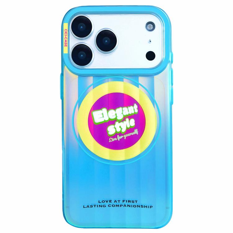 For iPhone 17 Pro CICI-CITY CH-66 Aurora Stripe Magnetic Phone Case(Blue)