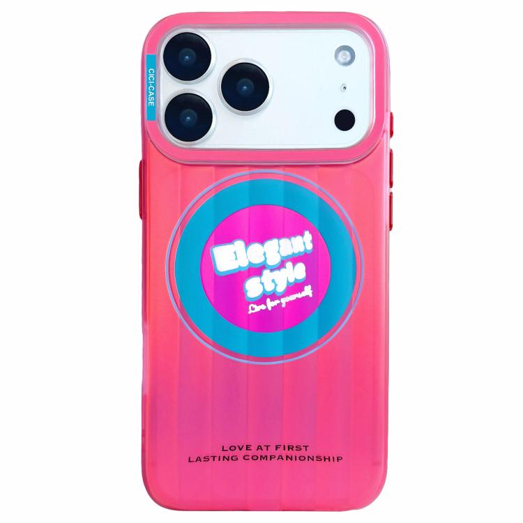 For iPhone 17 Pro CICI-CITY CH-66 Aurora Stripe Magnetic Phone Case(Rose Red)