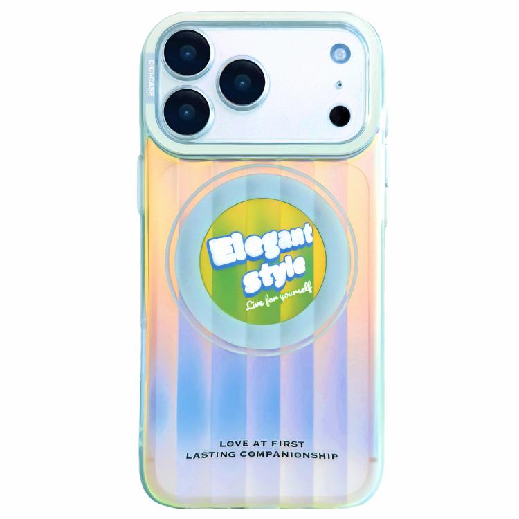 For iPhone 17 Pro CICI-CITY CH-66 Aurora Stripe Magnetic Phone Case(White)