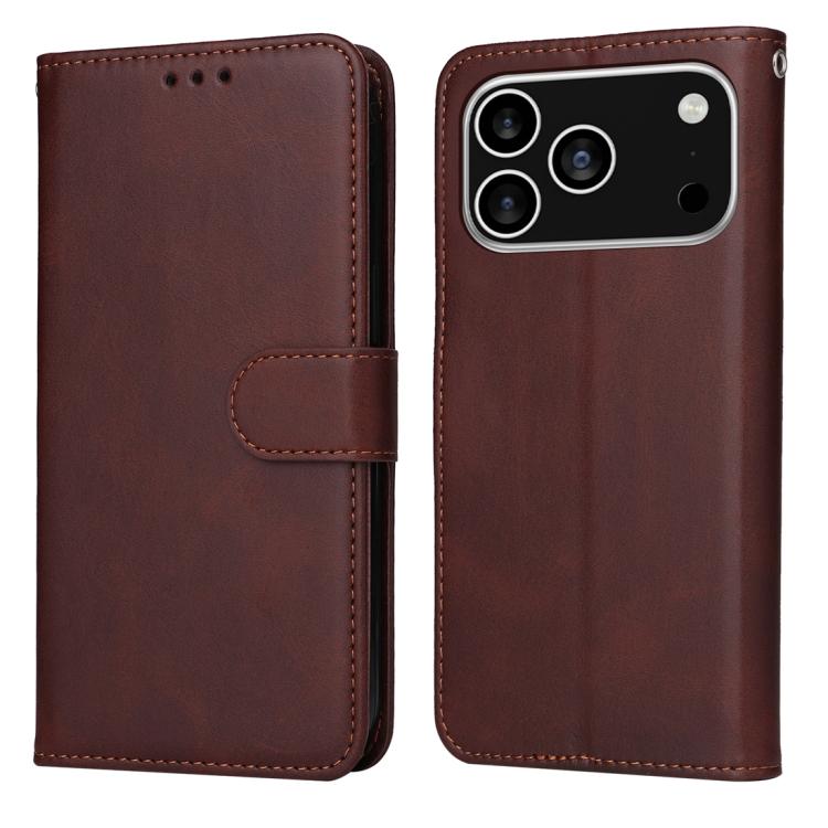 For iPhone 17 Pro Classic Calf Texture Flip Leather Phone Case(Brown)