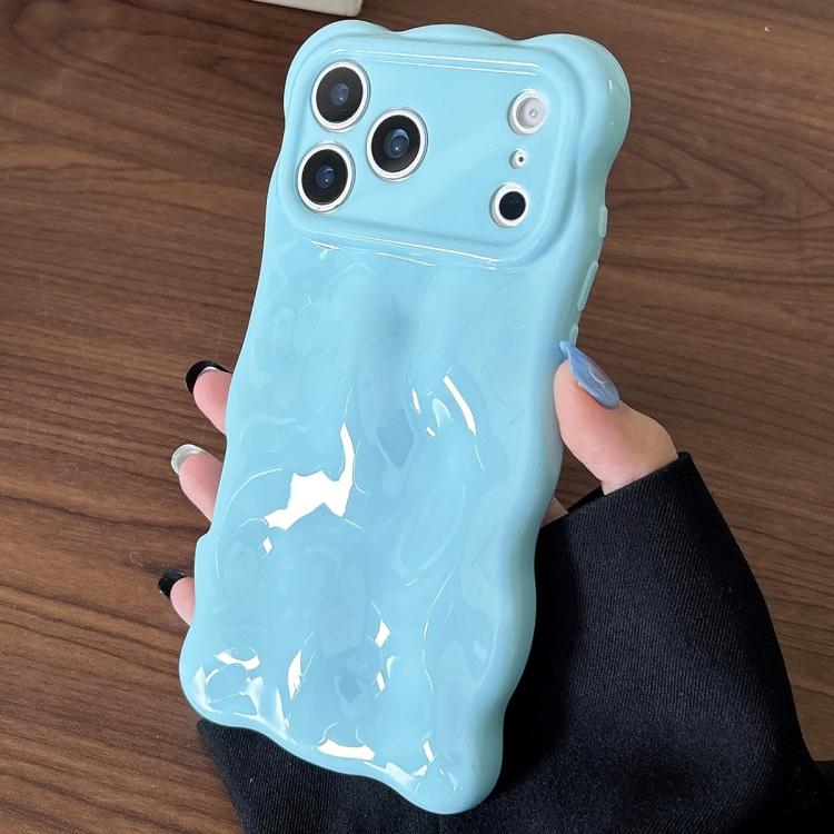 For iPhone 17 Pro Cloud-Style TPU Shockroof Phone Case(Blue)