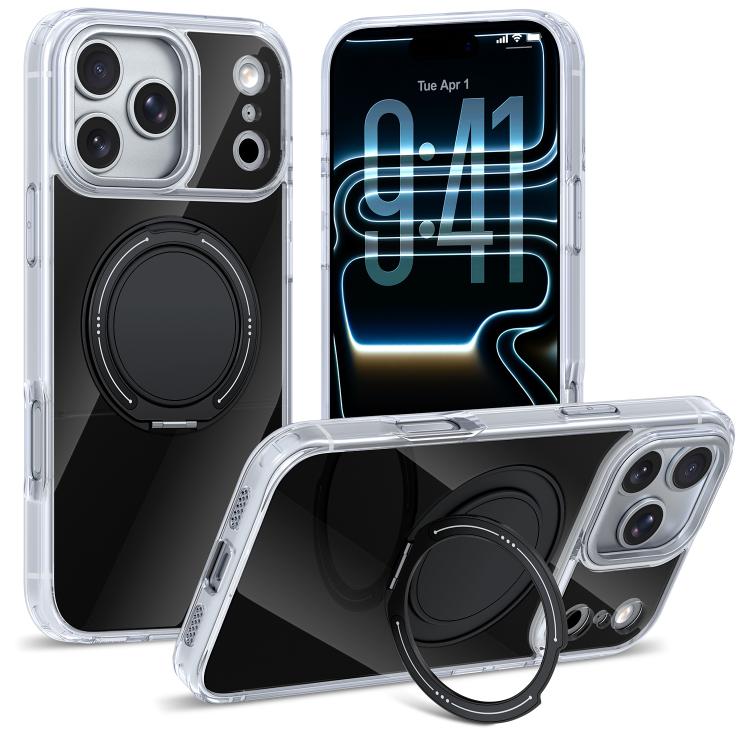 For iPhone 17 Pro Color Magnetic Ring Holder Phone Case(Black)
