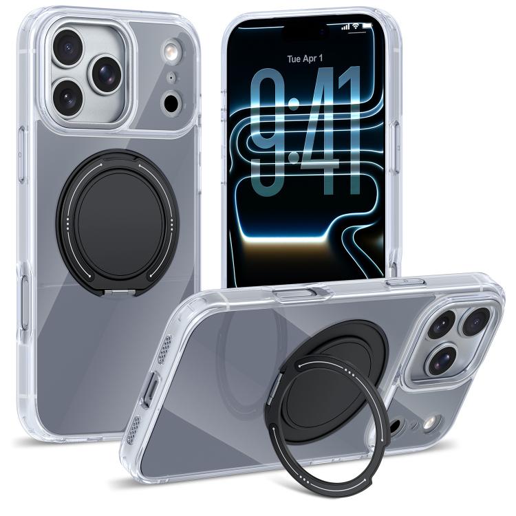 For iPhone 17 Pro Color Magnetic Ring Holder Phone Case(Grey)