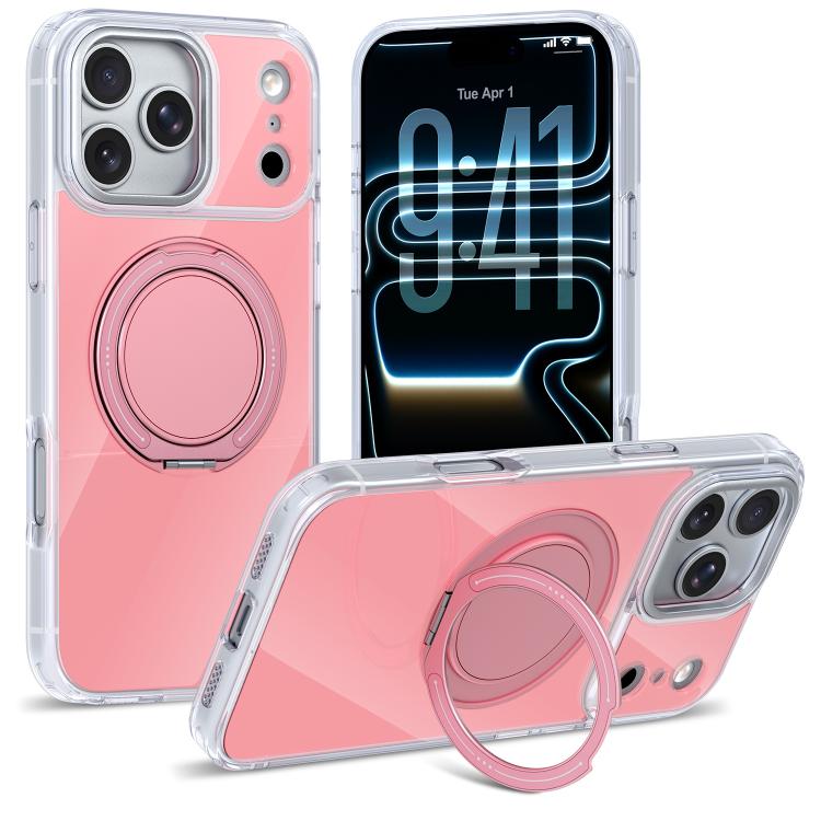 For iPhone 17 Pro Color Magnetic Ring Holder Phone Case(Pink)