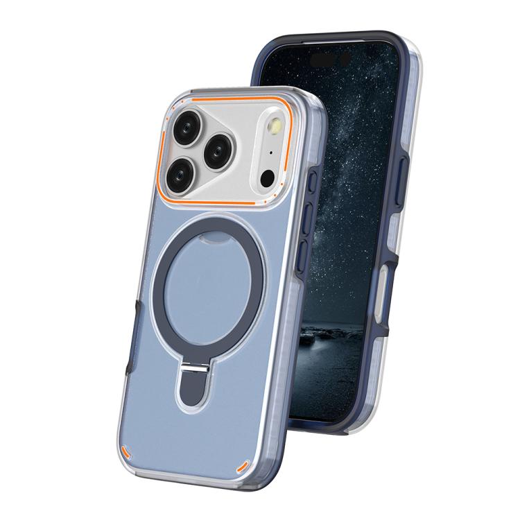 For iPhone 17 Pro Colorful 2 in 1 MagSafe Ring Holder Phone Case(Royal Blue)